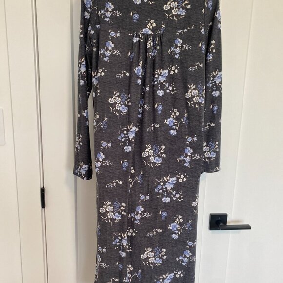 Carisma Flower‎ Floral Print Pajama PJ Dress Midi Length Nightgown Size Small - Picture 5 of 8